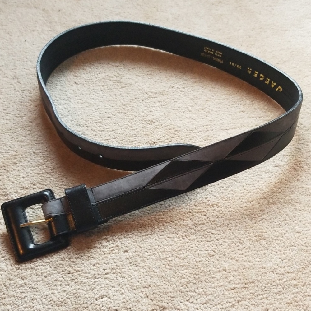 Jaeger vintage leather gray and black belt